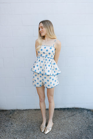 Polka Dot Tank Set, Blue