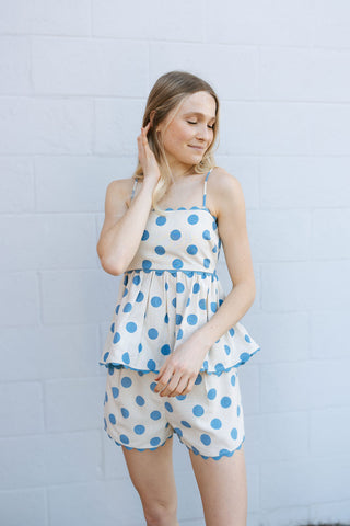 Polka Dot Tank Set, Blue