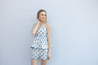 Polka Dot Tank Set, Blue