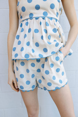 Polka Dot Tank Set, Blue