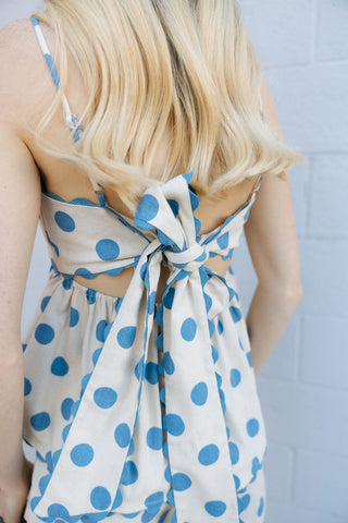 Polka Dot Tank Set, Blue