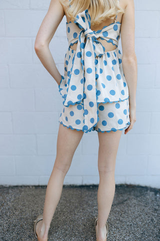 Polka Dot Tank Set, Blue