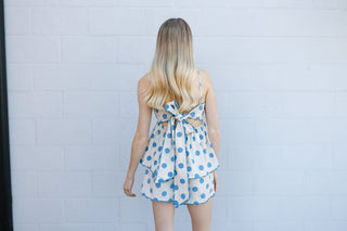 Polka Dot Tank Set, Blue