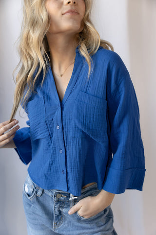Z Supply Helena Shirt, Nautical - The Red Thread Boutique