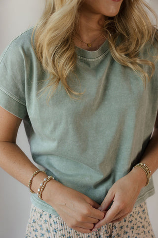 Ivy Mineral Wash Tee, Olive