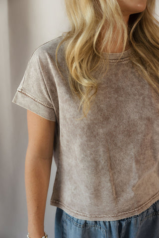 Ivy Mineral Wash Tee, Cocoa