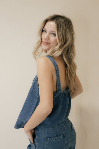 Maelis Tank, Denim - The Red Thread Boutique