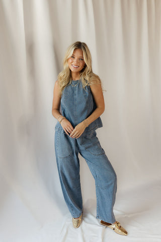 Felicity Sleeveless Denim Top