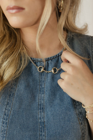 Monica Two Tone Horse Bit Necklace