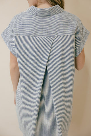 Crescent Dress, Blue Stripe - The Red Thread Boutique