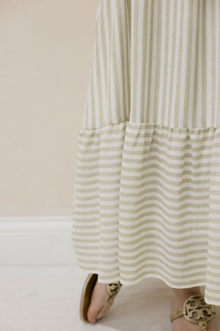 Marley Stripe Dress, Green - The Red Thread Boutique