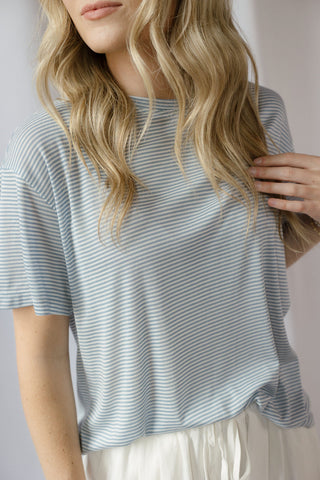 Opalite Tee, Blue Stripe - The Red Thread Boutique