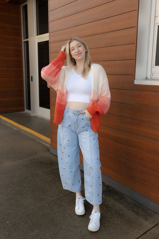 Red Ombre Sweater Cardigan - The Red Thread Boutique