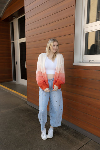 Red Ombre Sweater Cardigan - The Red Thread Boutique