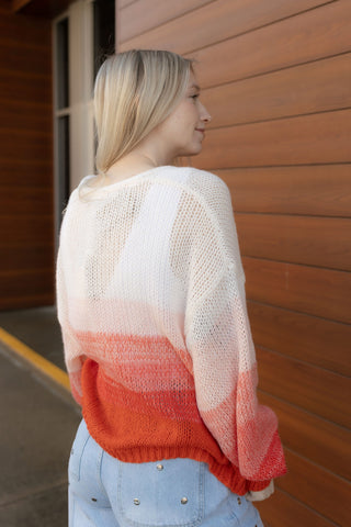 Red Ombre Sweater Cardigan - The Red Thread Boutique