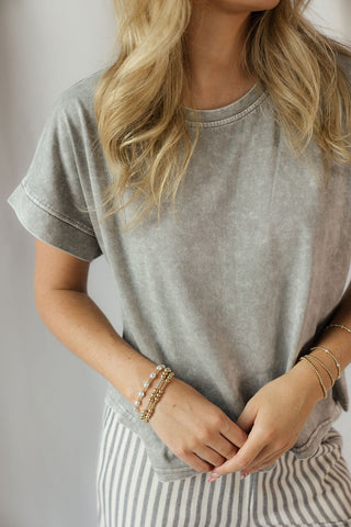 Ivy Mineral Wash Tee, Grey
