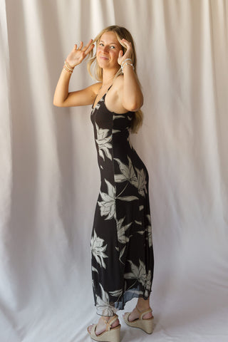 Z Supply Charisma Floral Midi Dress Dark Chocolate