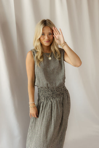 Z Supply Merit Gingham Top, Black