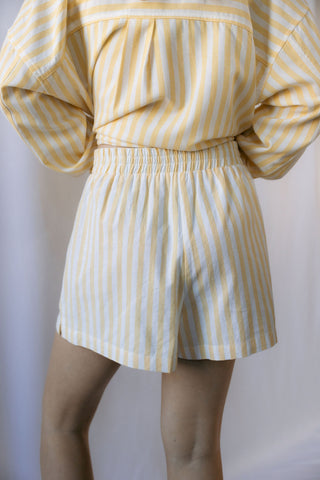 Sunny Days Stripe Shorts, Yellow - The Red Thread Boutique