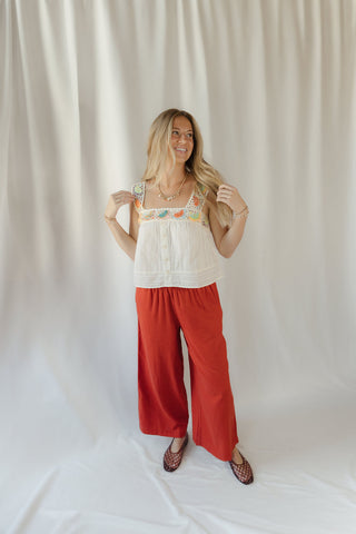 Z Supply Scout Linen Pants, Chilipepper - The Red Thread Boutique