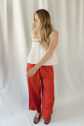 Z Supply Scout Linen Pants, Chilipepper - The Red Thread Boutique