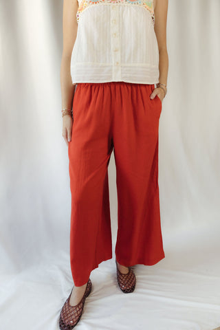 Z Supply Scout Linen Pants, Chilipepper - The Red Thread Boutique