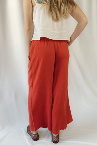 Z Supply Scout Linen Pants, Chilipepper - The Red Thread Boutique
