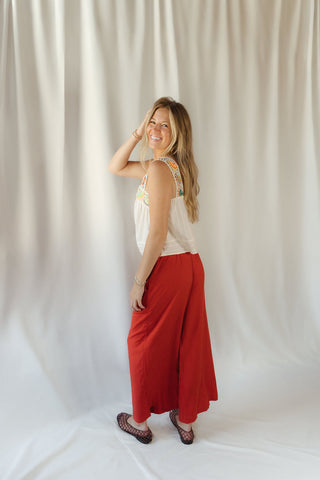 Z Supply Scout Linen Pants, Chilipepper - The Red Thread Boutique