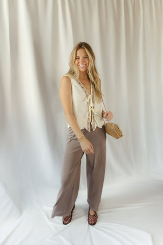 Ellis Beaded Lace Vest - The Red Thread Boutique