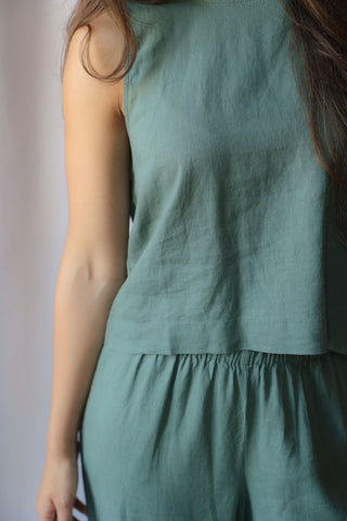 Z Supply Sloane Linen Top, Everglade - The Red Thread Boutique