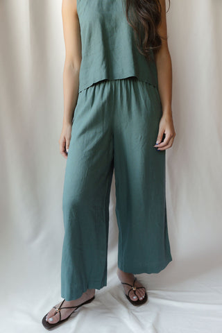 Z Supply Scout Linen Pants, Everglade - The Red Thread Boutique