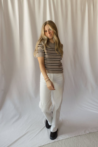 Z Supply Gatewood Stripe Sweater, Heather Ash