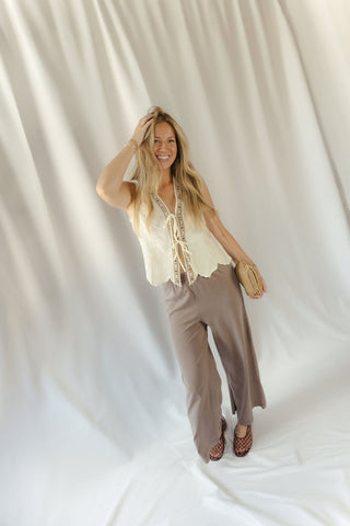 Ellis Beaded Lace Vest - The Red Thread Boutique