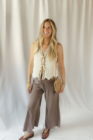 Ellis Beaded Lace Vest - The Red Thread Boutique
