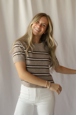 Z Supply Gatewood Stripe Sweater, Heather Ash