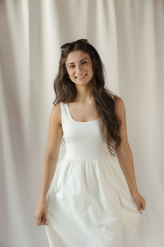 Z Supply Kensie Midi Dress, Cloud - The Red Thread Boutique