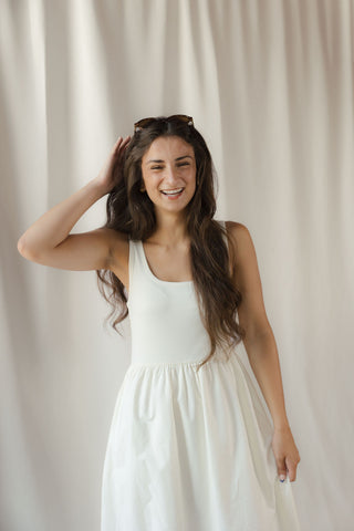 Z Supply Kensie Midi Dress, Cloud - The Red Thread Boutique
