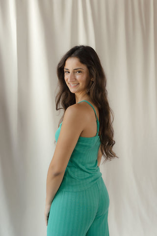 Z Supply Lynn Pointelle Cami, Light Rainforest - The Red Thread Boutique