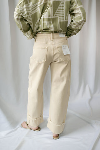 Sedona Cuffed Crop Barrel Jeans - The Red Thread Boutique