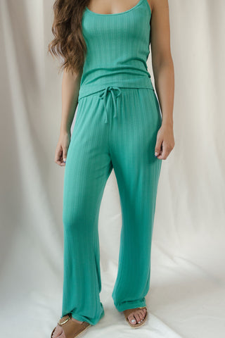 Z Supply Downhome Pointelle Pants, Light Rainforest - The Red Thread Boutique