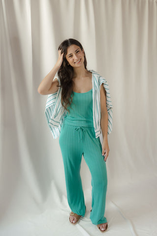 Z Supply Downhome Pointelle Pants, Light Rainforest - The Red Thread Boutique