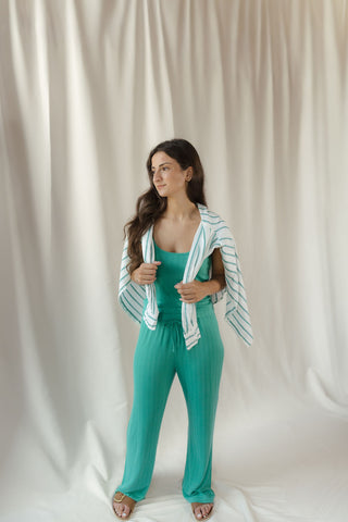 Z Supply Downhome Pointelle Pants, Light Rainforest - The Red Thread Boutique