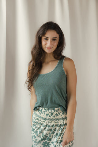 Z Supply Julian Crochet Tank, Evergalde - The Red Thread Boutique