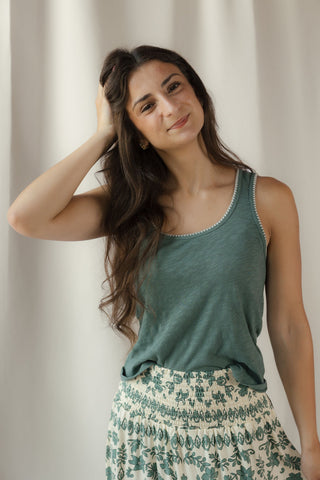 Z Supply Julian Crochet Tank, Evergalde - The Red Thread Boutique