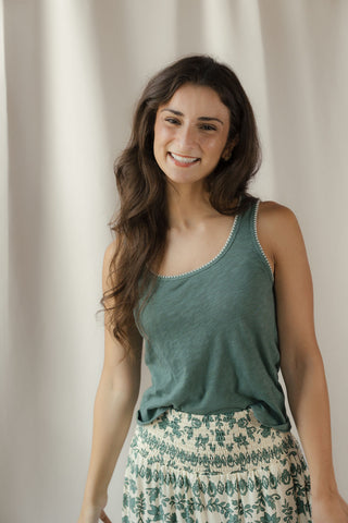 Z Supply Julian Crochet Tank, Evergalde - The Red Thread Boutique