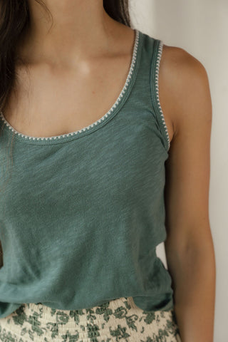 Z Supply Julian Crochet Tank, Evergalde - The Red Thread Boutique