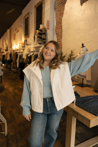 Eyelet Vest *final sale - The Red Thread Boutique