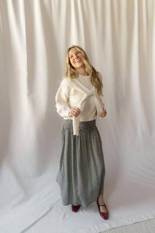 Beau Tie Shoulder Sweater, Oat