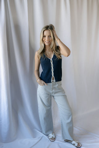 Frankie Tank, Navy - The Red Thread Boutique