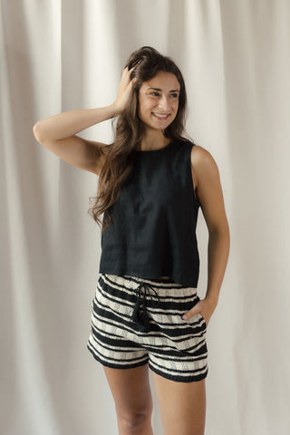 Z Supply Sloane Linen Top, Black - The Red Thread Boutique